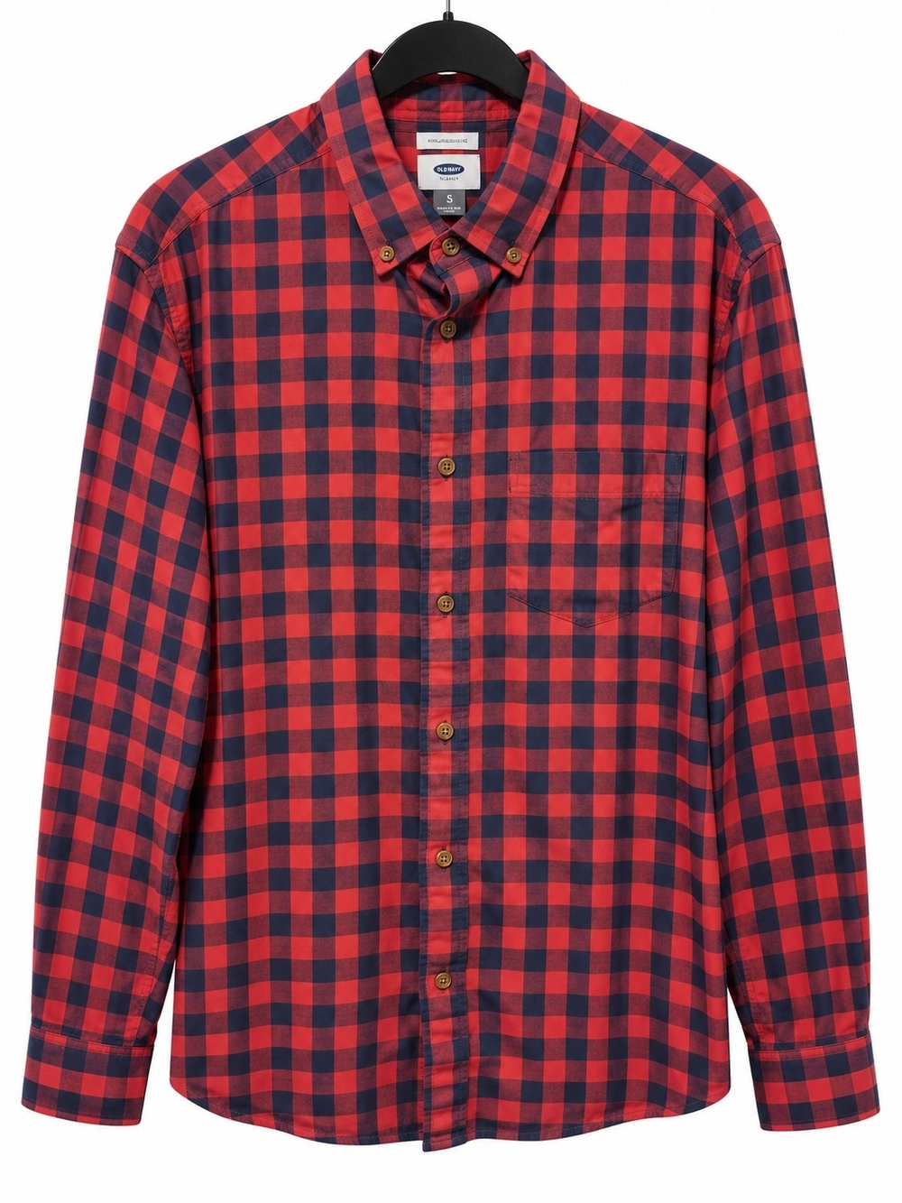 Old Navy Slim Fit Red & Navy Buffalo Check Shirt – Men’s XL